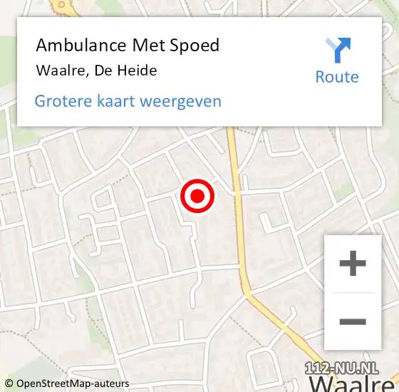 Locatie op kaart van de 112 melding: Ambulance Met Spoed Naar Waalre, De Heide op 12 november 2017 06:25