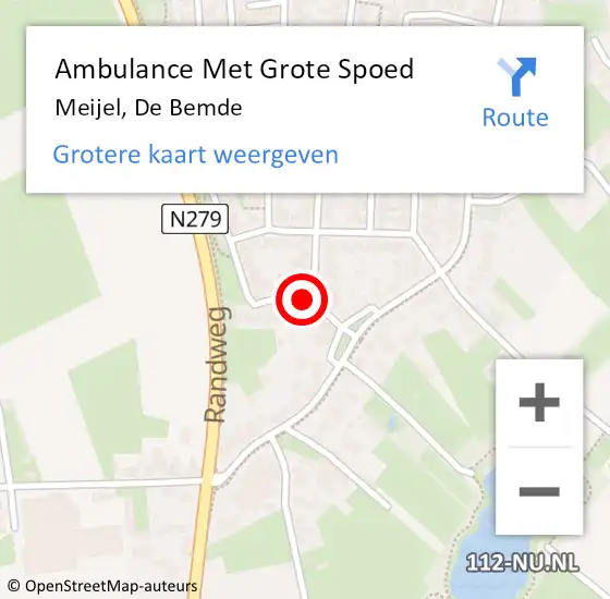 Locatie op kaart van de 112 melding: Ambulance Met Grote Spoed Naar Meijel, De Bemde op 6 februari 2014 18:35