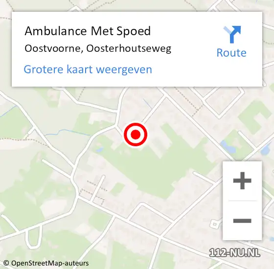 Locatie op kaart van de 112 melding: Ambulance Met Spoed Naar Oostvoorne, Oosterhoutseweg op 12 november 2017 09:35