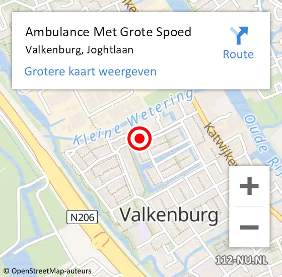 Locatie op kaart van de 112 melding: Ambulance Met Grote Spoed Naar Valkenburg, Joghtlaan op 12 november 2017 09:50