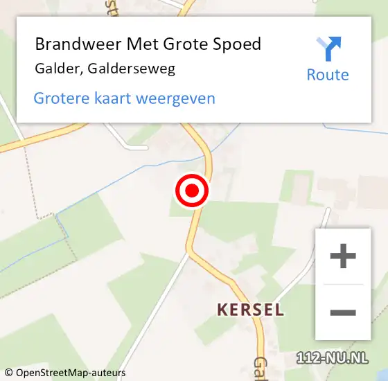 Locatie op kaart van de 112 melding: Brandweer Met Grote Spoed Naar Galder, Galderseweg op 12 november 2017 10:05