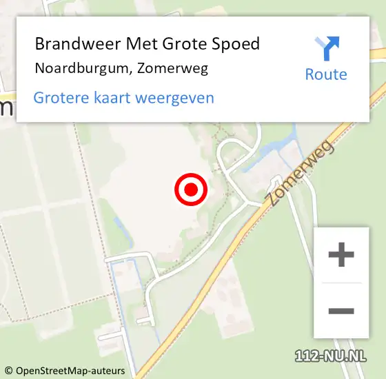 Locatie op kaart van de 112 melding: Brandweer Met Grote Spoed Naar Noardburgum, Zomerweg op 12 november 2017 12:05