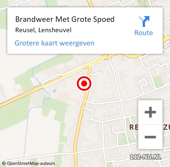 Locatie op kaart van de 112 melding: Brandweer Met Grote Spoed Naar Reusel, Lensheuvel op 12 november 2017 13:54