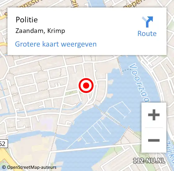 Locatie op kaart van de 112 melding: Politie Zaandam, Krimp op 12 november 2017 15:45