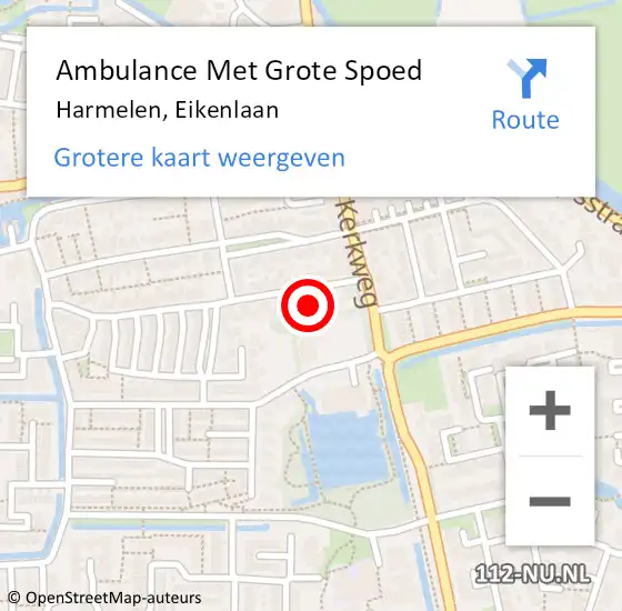 Locatie op kaart van de 112 melding: Ambulance Met Grote Spoed Naar Harmelen, Eikenlaan op 12 november 2017 15:52