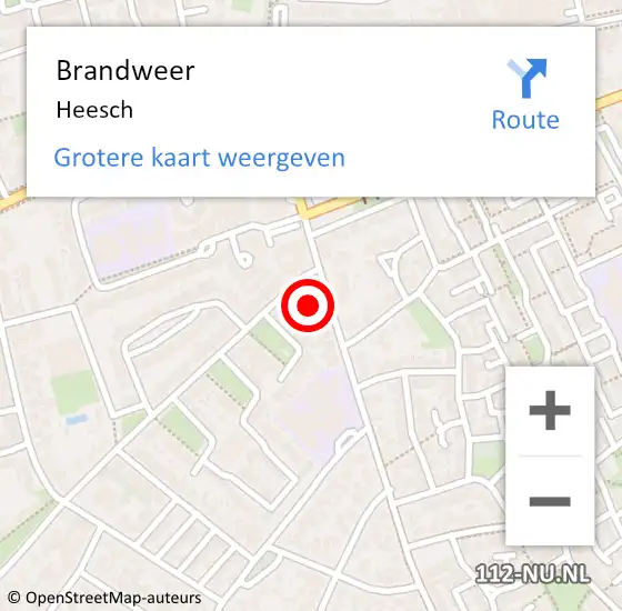 Locatie op kaart van de 112 melding: Brandweer Heesch op 12 november 2017 15:55
