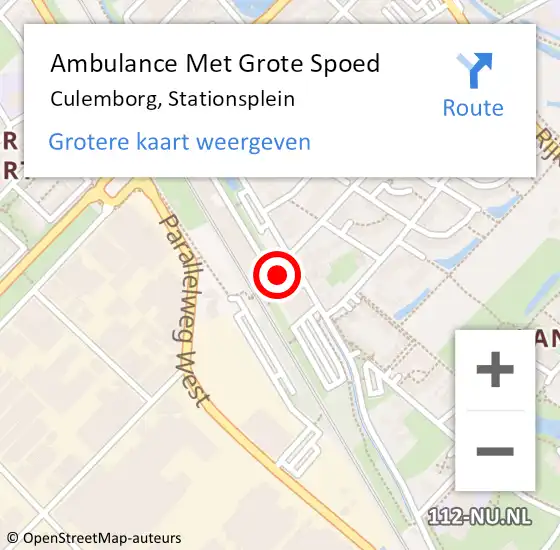 Locatie op kaart van de 112 melding: Ambulance Met Grote Spoed Naar Culemborg, Stationsplein op 12 november 2017 17:33