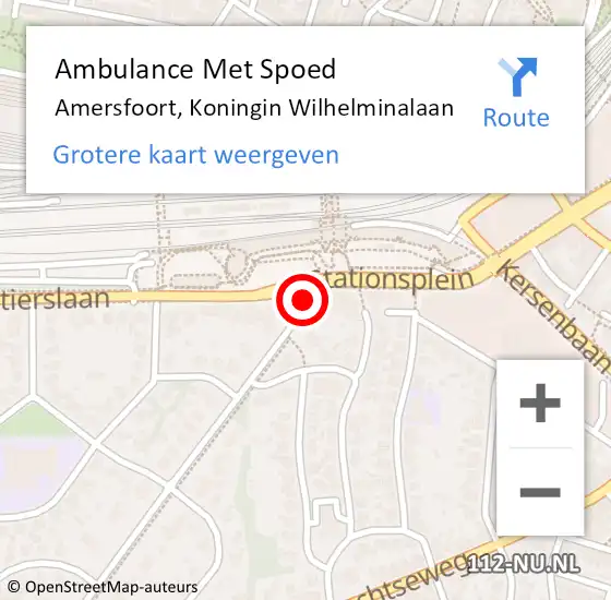 Locatie op kaart van de 112 melding: Ambulance Met Spoed Naar Amersfoort, Koningin Wilhelminalaan op 12 november 2017 18:20