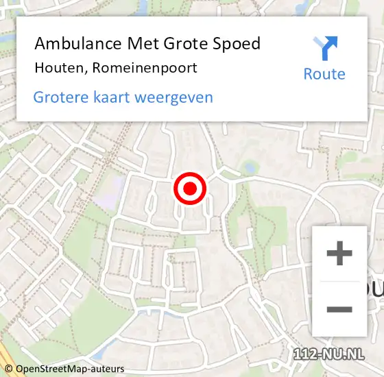 Locatie op kaart van de 112 melding: Ambulance Met Grote Spoed Naar Houten, Romeinenpoort op 12 november 2017 18:59