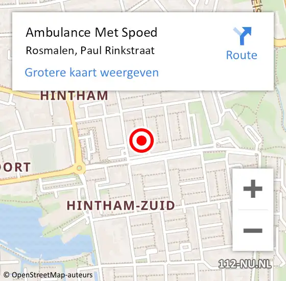 Locatie op kaart van de 112 melding: Ambulance Met Spoed Naar Rosmalen, Paul Rinkstraat op 12 november 2017 23:12