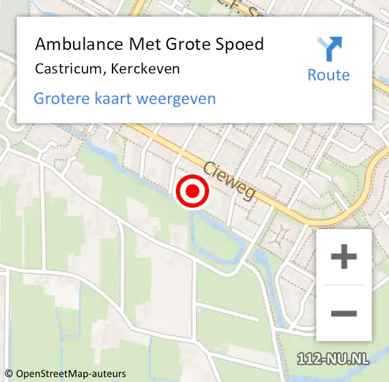 Locatie op kaart van de 112 melding: Ambulance Met Grote Spoed Naar Castricum, Kerckeven op 12 november 2017 23:36