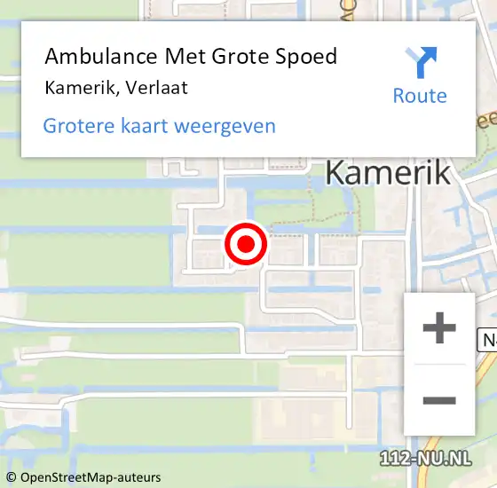 Locatie op kaart van de 112 melding: Ambulance Met Grote Spoed Naar Kamerik, Verlaat op 12 november 2017 23:55