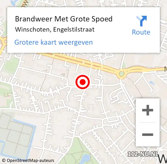 Locatie op kaart van de 112 melding: Brandweer Met Grote Spoed Naar Winschoten, Engelstilstraat op 13 november 2017 00:05