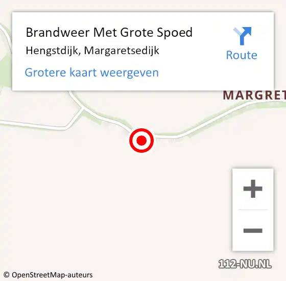 Locatie op kaart van de 112 melding: Brandweer Met Grote Spoed Naar Hengstdijk, Margaretsedijk op 6 februari 2014 19:38