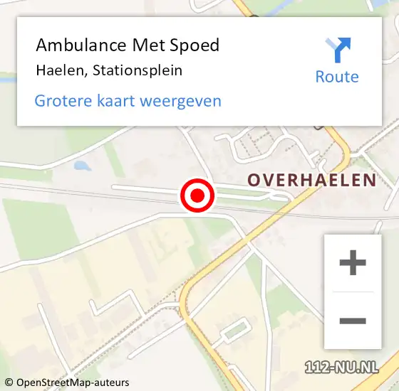 Locatie op kaart van de 112 melding: Ambulance Met Spoed Naar Haelen, Stationsplein op 13 november 2017 03:17