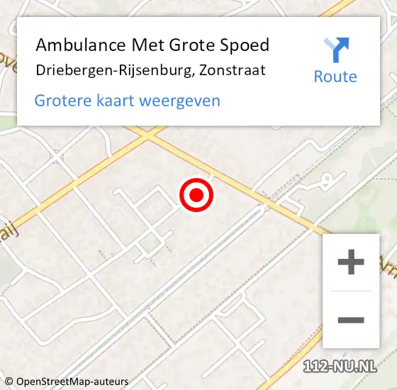 Locatie op kaart van de 112 melding: Ambulance Met Grote Spoed Naar Driebergen-Rijsenburg, Zonstraat op 13 november 2017 04:07