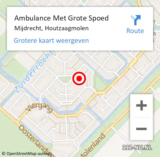 Locatie op kaart van de 112 melding: Ambulance Met Grote Spoed Naar Mijdrecht, Houtzaagmolen op 13 november 2017 07:35