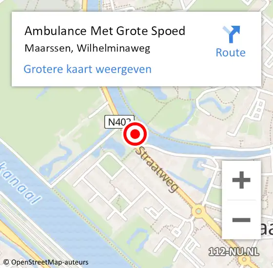 Locatie op kaart van de 112 melding: Ambulance Met Grote Spoed Naar Maarssen, Wilhelminaweg op 13 november 2017 09:54