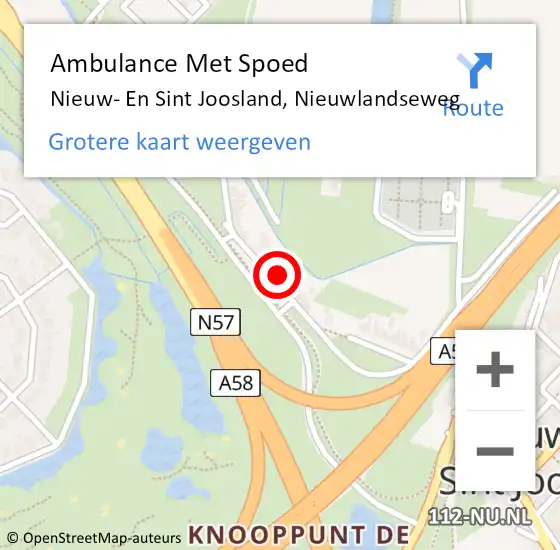 Locatie op kaart van de 112 melding: Ambulance Met Spoed Naar Nieuw- En Sint Joosland, Nieuwlandseweg op 13 november 2017 11:26