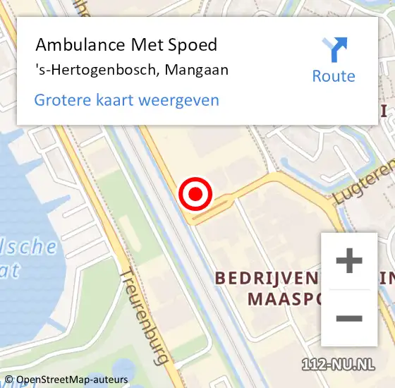 Locatie op kaart van de 112 melding: Ambulance Met Spoed Naar 's-Hertogenbosch, Mangaan op 13 november 2017 11:47