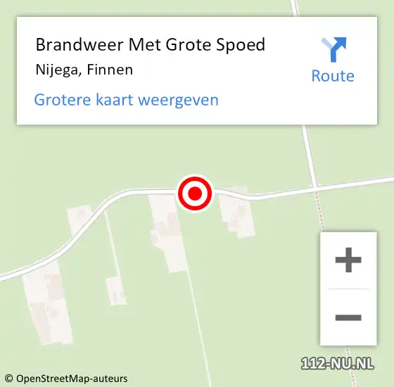 Locatie op kaart van de 112 melding: Brandweer Met Grote Spoed Naar Nijega, Finnen op 6 februari 2014 20:27