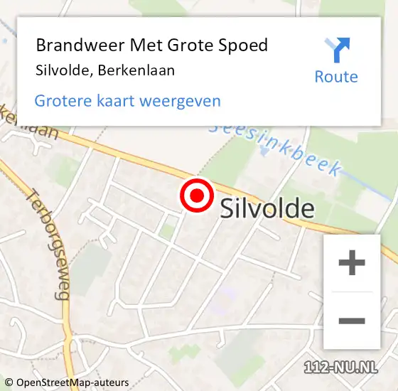 Locatie op kaart van de 112 melding: Brandweer Met Grote Spoed Naar Silvolde, Berkenlaan op 13 november 2017 12:04