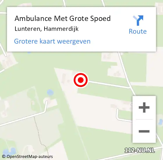 Locatie op kaart van de 112 melding: Ambulance Met Grote Spoed Naar Lunteren, Hammerdijk op 13 november 2017 12:05