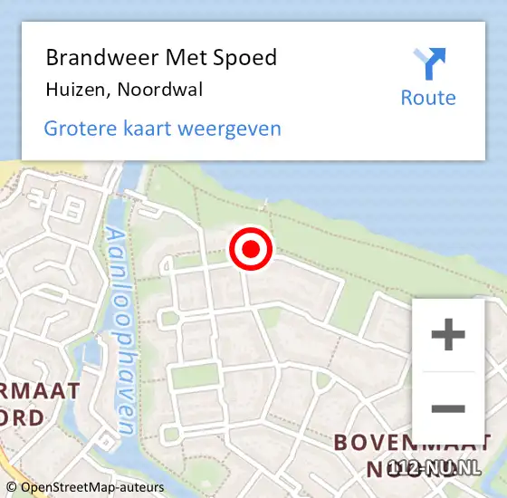 Locatie op kaart van de 112 melding: Brandweer Met Spoed Naar Huizen, Noordwal op 13 november 2017 13:10