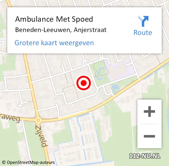 Locatie op kaart van de 112 melding: Ambulance Met Spoed Naar Beneden-Leeuwen, Anjerstraat op 13 november 2017 13:37