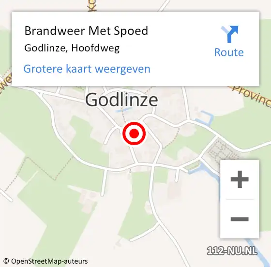 Locatie op kaart van de 112 melding: Brandweer Met Spoed Naar Godlinze, Hoofdweg op 13 november 2017 15:22