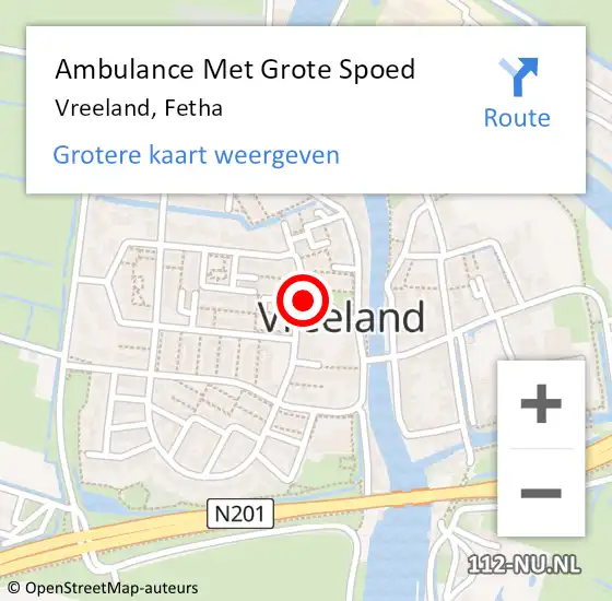 Locatie op kaart van de 112 melding: Ambulance Met Grote Spoed Naar Vreeland, Fetha op 13 november 2017 15:33