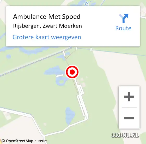 Locatie op kaart van de 112 melding: Ambulance Met Spoed Naar Rijsbergen, Zwart Moerken op 13 november 2017 15:49