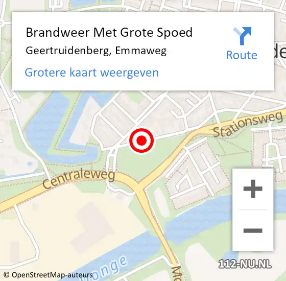 Locatie op kaart van de 112 melding: Brandweer Met Grote Spoed Naar Geertruidenberg, Emmaweg op 13 november 2017 16:10