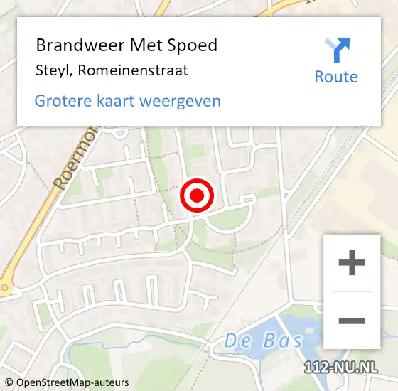 Locatie op kaart van de 112 melding: Brandweer Met Spoed Naar Steyl, Romeinenstraat op 13 november 2017 16:12