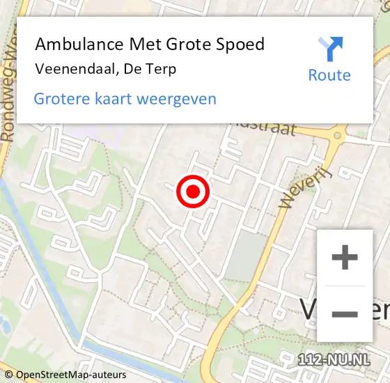 Locatie op kaart van de 112 melding: Ambulance Met Grote Spoed Naar Veenendaal, De Terp op 13 november 2017 16:58