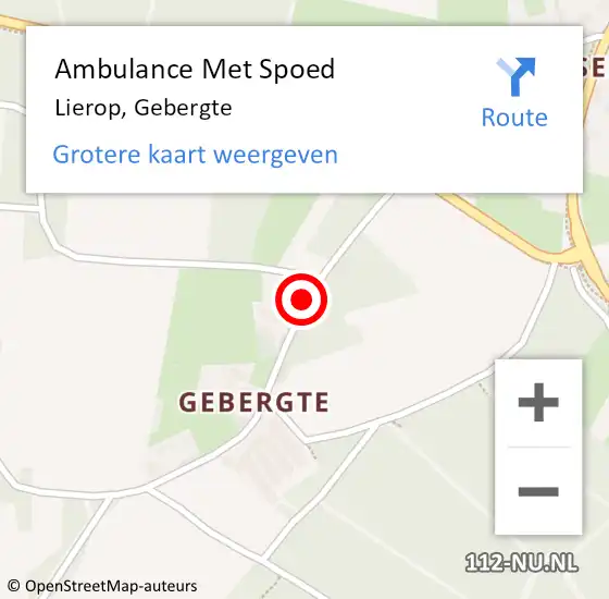 Locatie op kaart van de 112 melding: Ambulance Met Spoed Naar Lierop, Gebergte op 13 november 2017 17:35