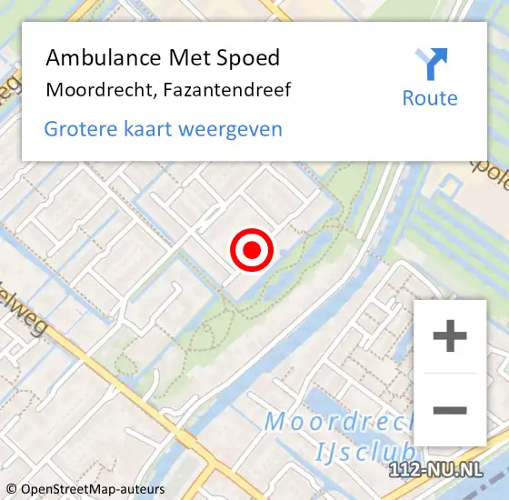 Locatie op kaart van de 112 melding: Ambulance Met Spoed Naar Moordrecht, Fazantendreef op 13 november 2017 18:21