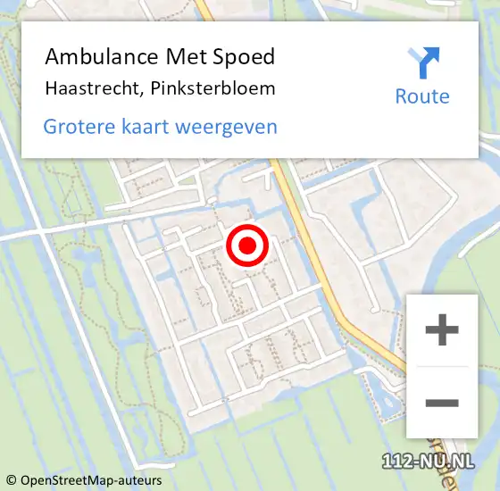 Locatie op kaart van de 112 melding: Ambulance Met Spoed Naar Haastrecht, Pinksterbloem op 13 november 2017 19:10