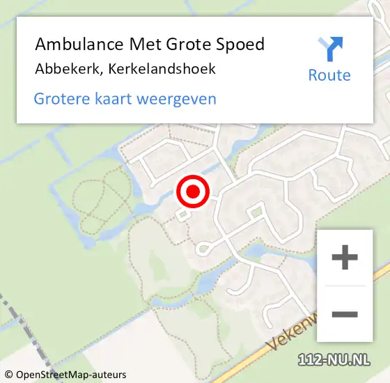 Locatie op kaart van de 112 melding: Ambulance Met Grote Spoed Naar Abbekerk, Kerkelandshoek op 13 november 2017 19:14