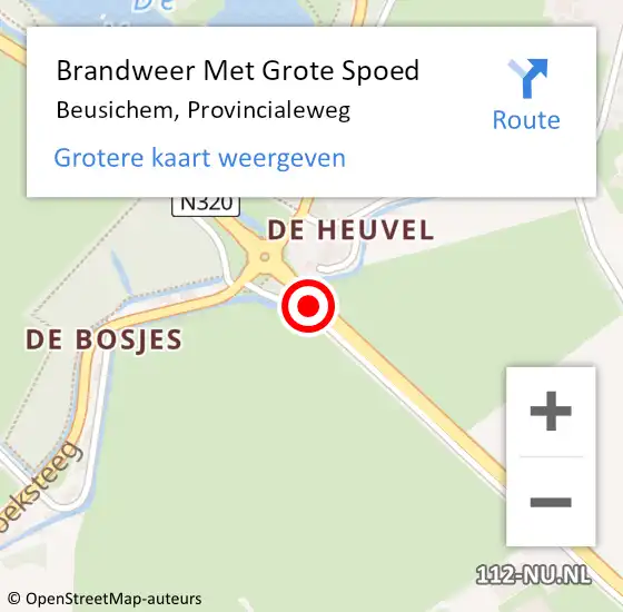 Locatie op kaart van de 112 melding: Brandweer Met Grote Spoed Naar Zoelmond, Provincialeweg op 13 november 2017 19:18