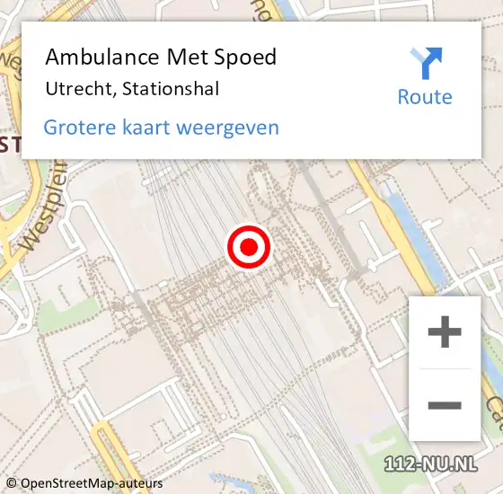 Locatie op kaart van de 112 melding: Ambulance Met Spoed Naar Utrecht, Stationshal op 13 november 2017 19:22