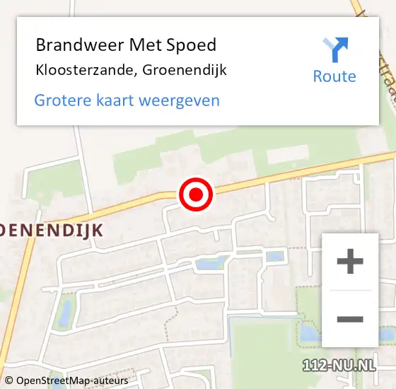 Locatie op kaart van de 112 melding: Brandweer Met Spoed Naar Kloosterzande, Groenendijk op 13 november 2017 19:41