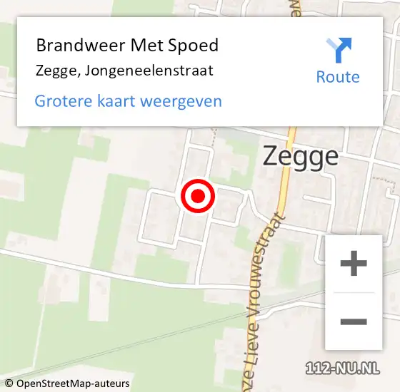Locatie op kaart van de 112 melding: Brandweer Met Spoed Naar Zegge, Jongeneelenstraat op 13 november 2017 23:30