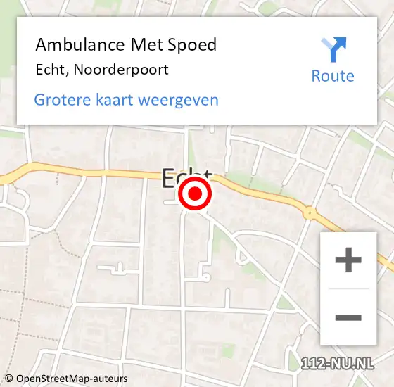 Locatie op kaart van de 112 melding: Ambulance Met Spoed Naar Echt, Noorderpoort op 14 november 2017 05:45