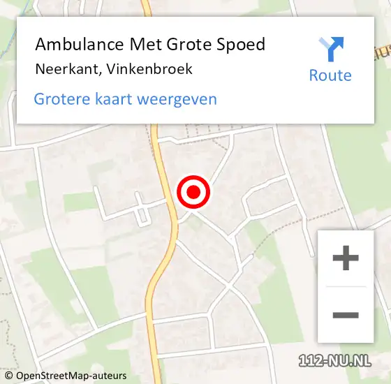 Locatie op kaart van de 112 melding: Ambulance Met Grote Spoed Naar Neerkant, Vinkenbroek op 14 november 2017 06:52