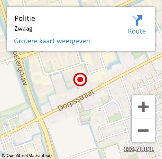 Locatie op kaart van de 112 melding: Politie Zwaag op 14 november 2017 07:14