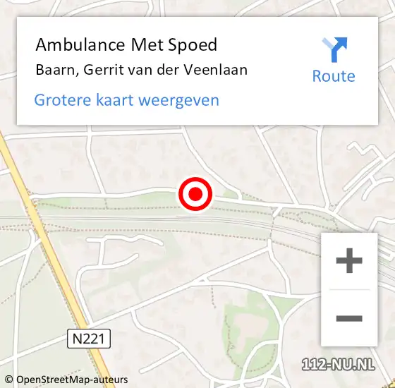 Locatie op kaart van de 112 melding: Ambulance Met Spoed Naar Baarn, Gerrit van der Veenlaan op 14 november 2017 07:51