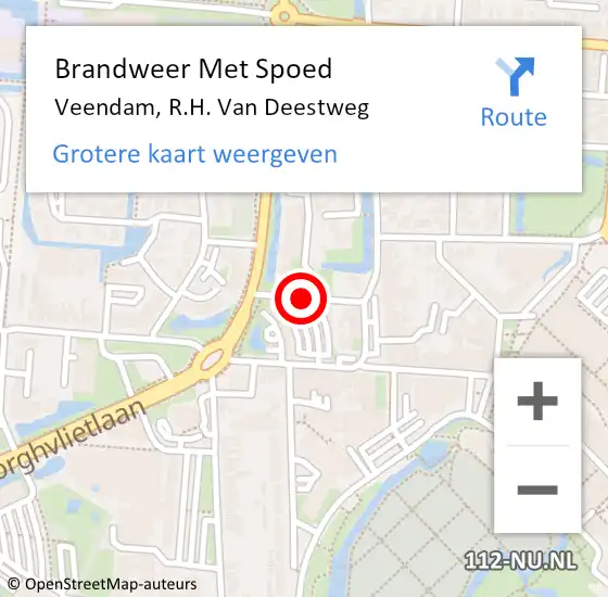 Locatie op kaart van de 112 melding: Brandweer Met Spoed Naar Veendam, R.H. Van Deestweg op 14 november 2017 08:35