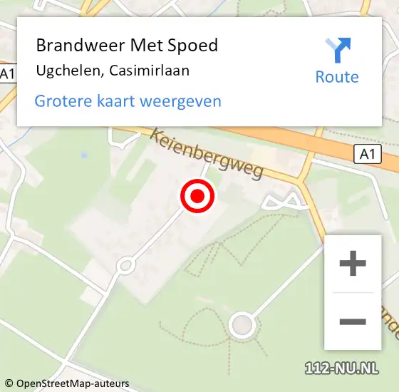 Locatie op kaart van de 112 melding: Brandweer Met Spoed Naar Ugchelen, Casimirlaan op 14 november 2017 09:08