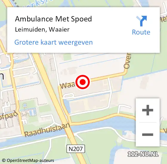 Locatie op kaart van de 112 melding: Ambulance Met Spoed Naar Leimuiden, Waaier op 14 november 2017 09:48